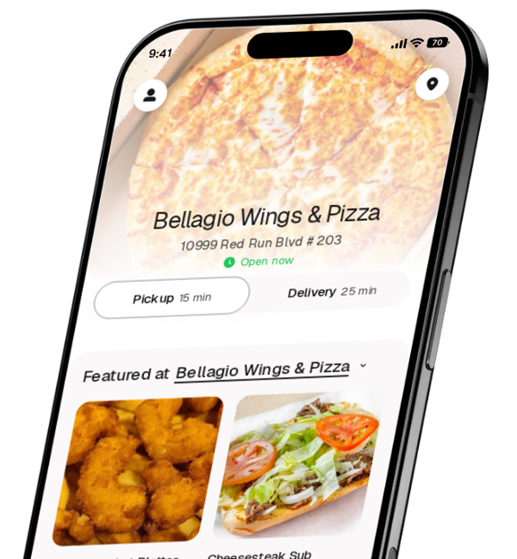 Bellagio Wings & Pizza app preview
