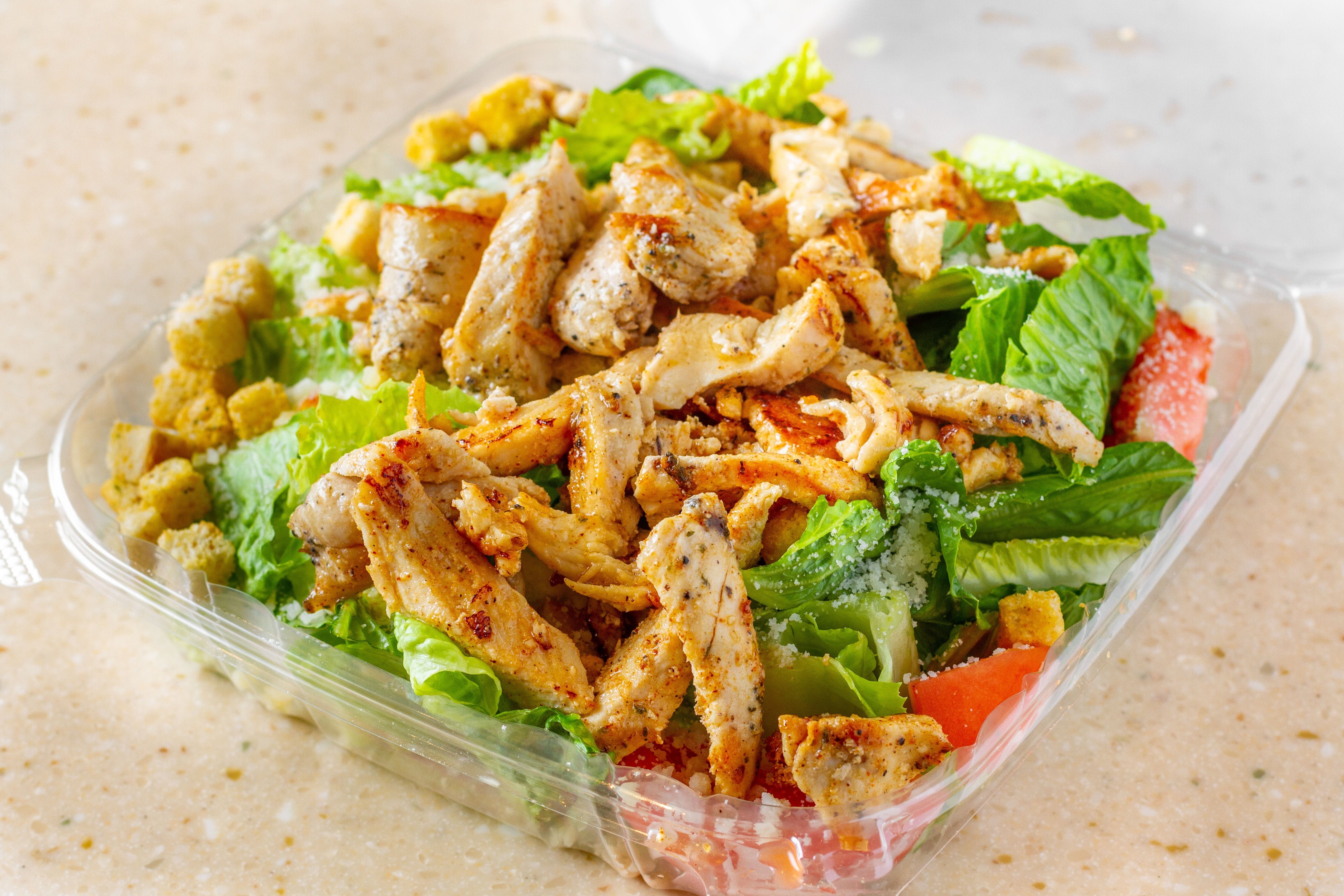 Grilled Chicken Caesar Salad.
