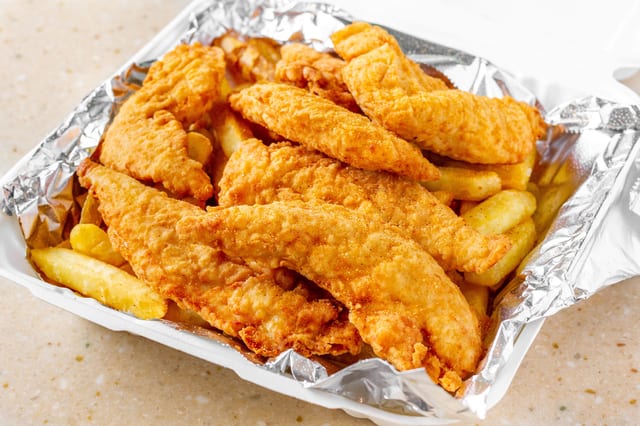 Chicken Tenders with Fries.